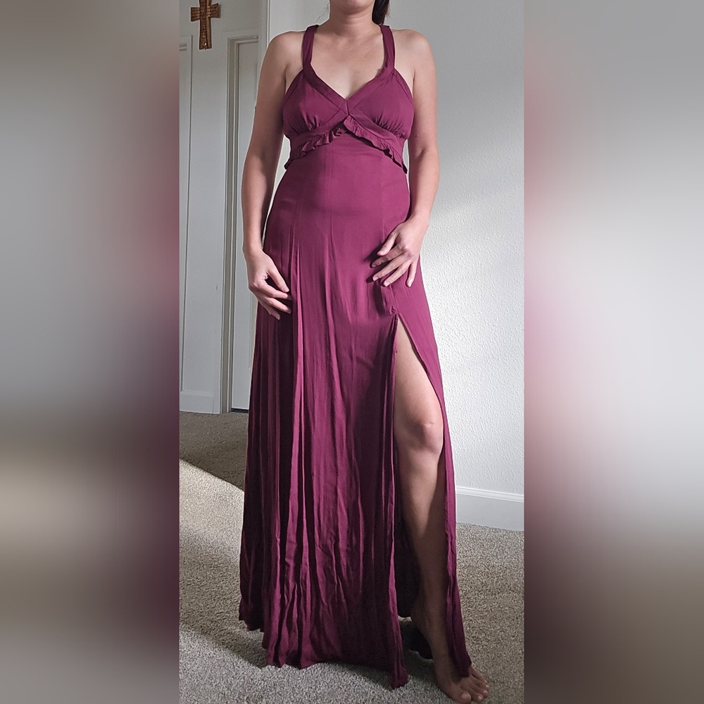 Elegant Plum Maxi Dress